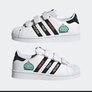 adidas gazelle silver green womens Adidas Kids Pre-School Originals Superstar Shoes in Black/White, Size 11 main image 1